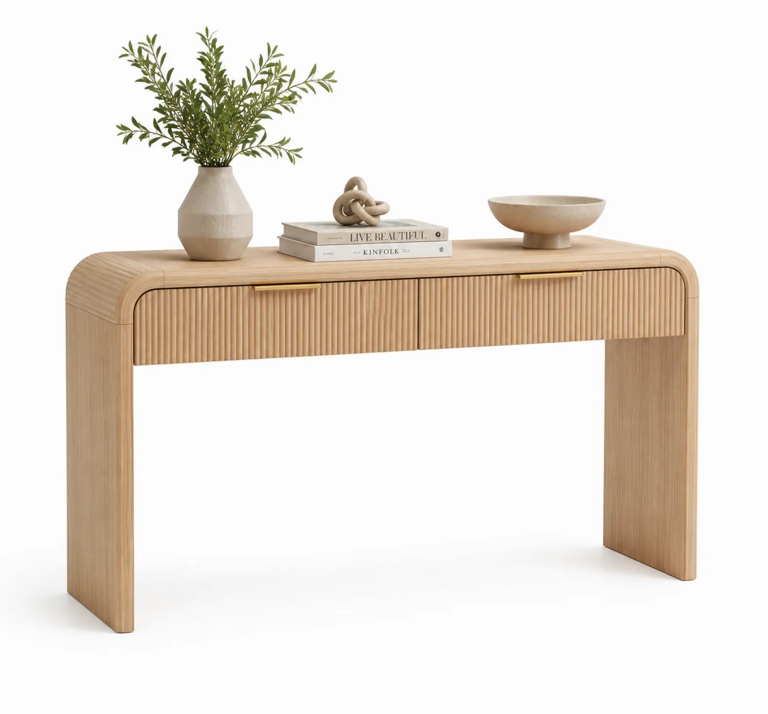 Mesa consola de madera con cajones de 120cm