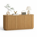 Aparador de Madera de Roble con Puertas Ranuradas 160cm