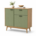 Aparador de madera con puertas verdes 80x100x35 cm