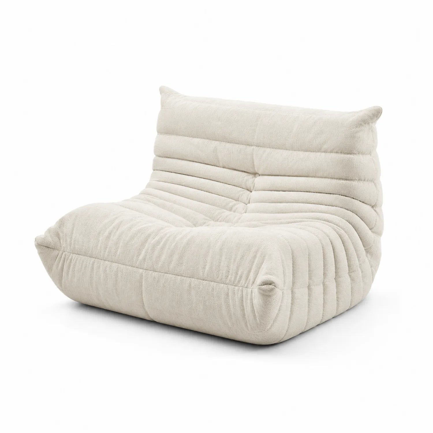 Silla de salón de tela de poliéster beige 80cm x 100cm x 70cm