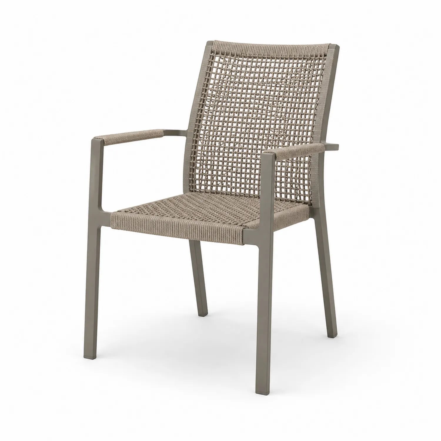 Silla de Aluminio y Cuerda Trenzada de Poliéster 55cm x 60cm x 85cm