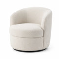 Silla giratoria acolchada de bouclé beige