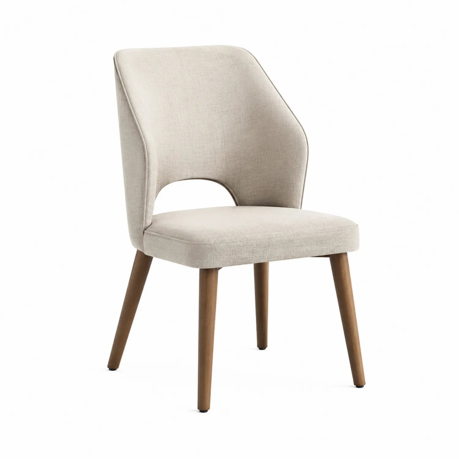 Silla de tela con patas de madera