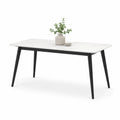 Mesa de comedor de mármol y metal 140x80 cm