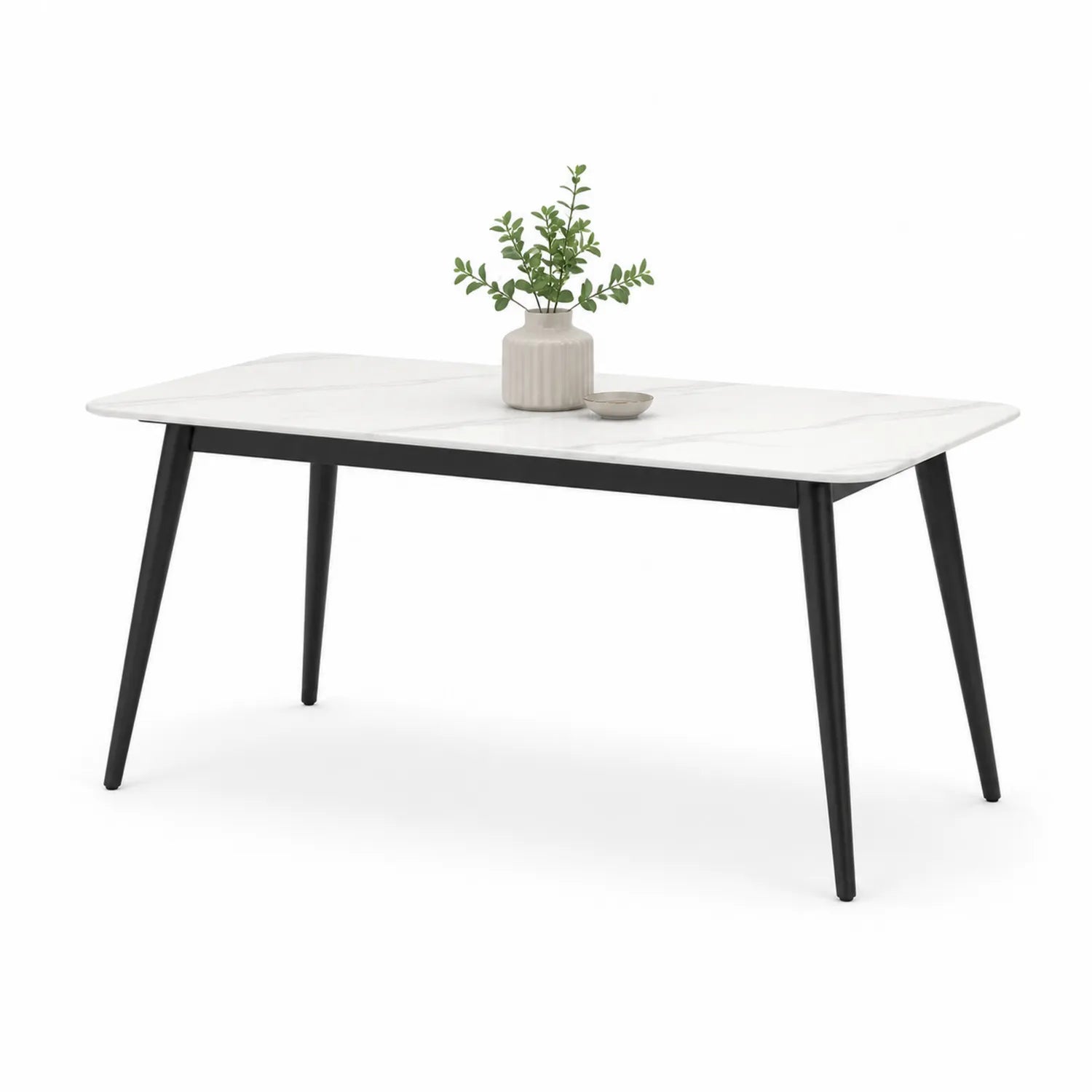 Mesa de comedor de mármol y metal 140x80 cm