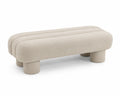 Banco de tela beige con espuma de alta densidad 150x60x40 cm
