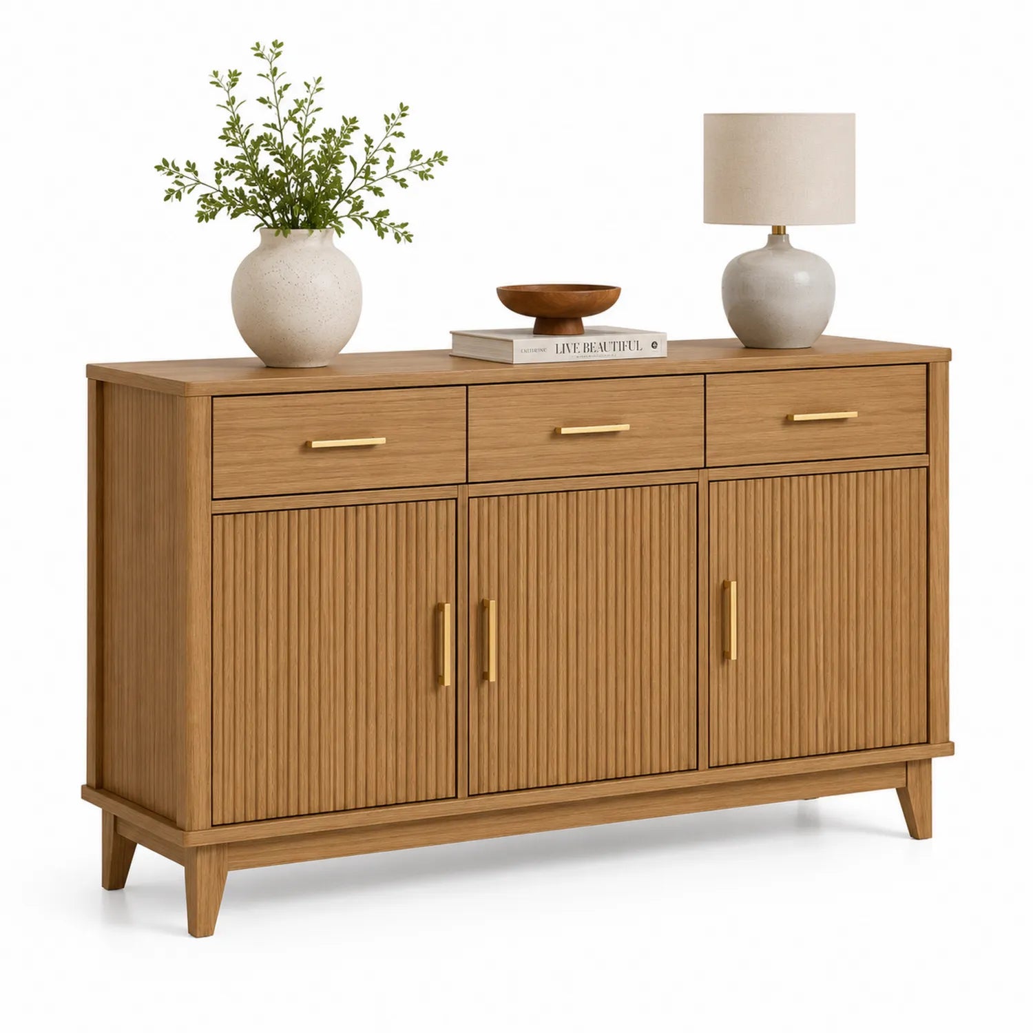 Aparador de Madera con Puertas y Cajones