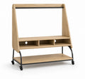 Mueble de TV de madera y metal con ruedas 120x40x130 cm