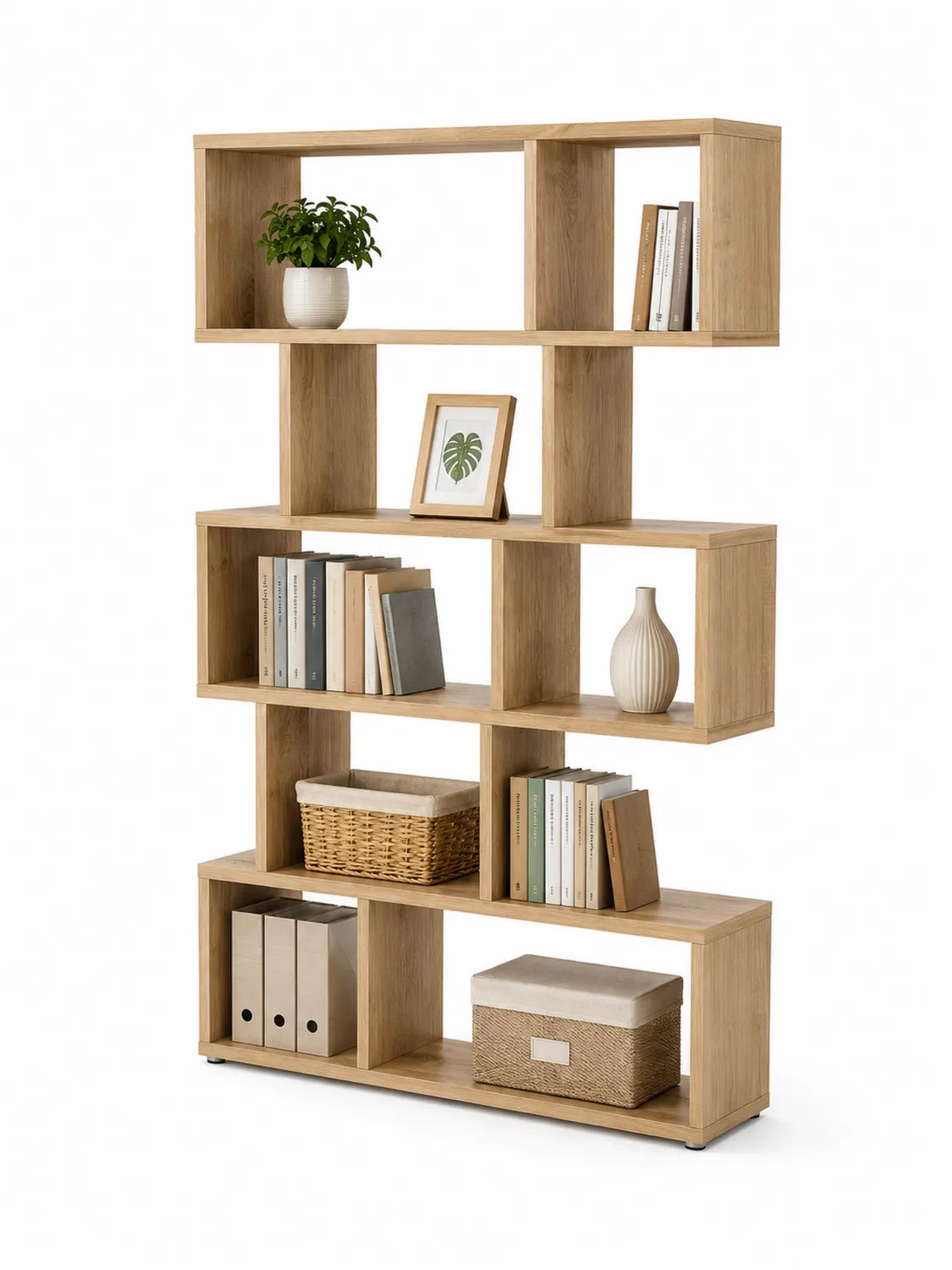 Estantería de Madera MDF con 8 Compartimentos 180 cm