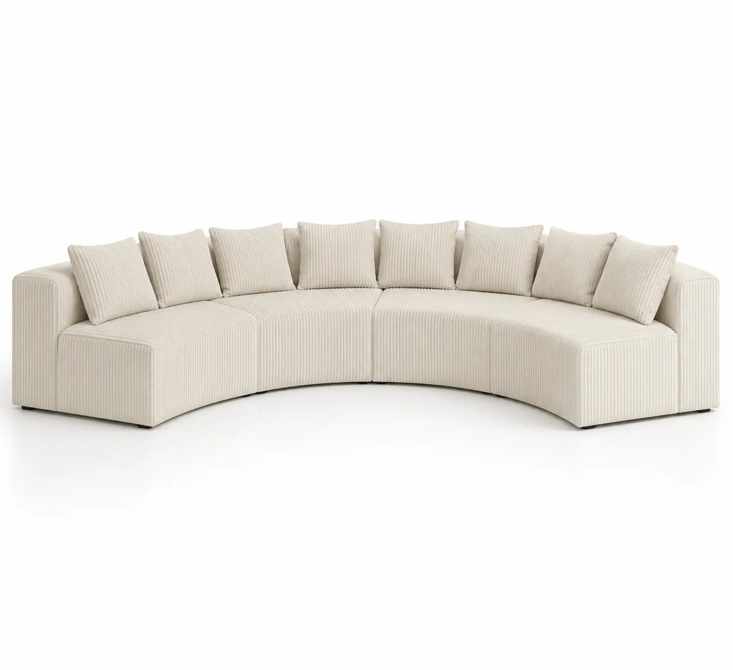 Sofá modular curvo de pana beige