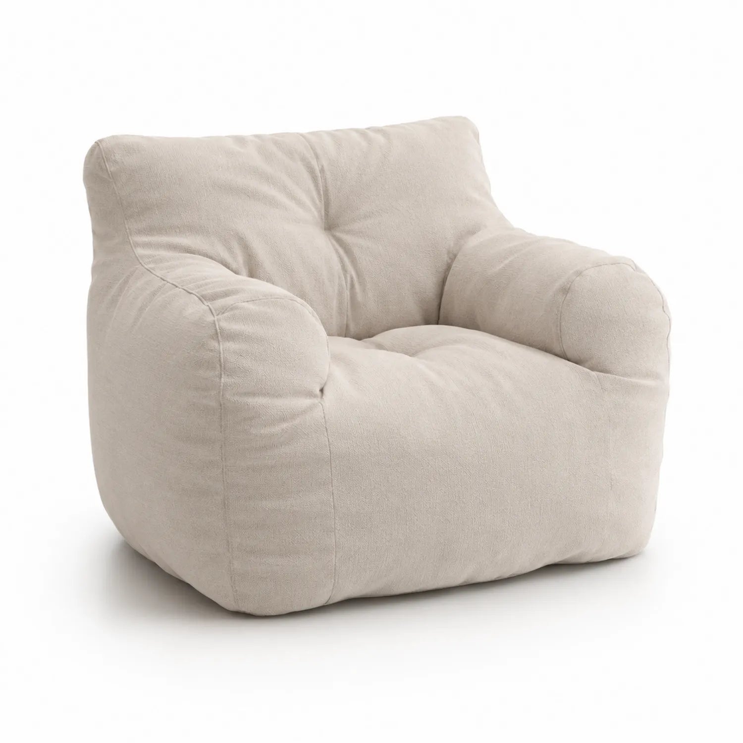 Sillón de Tela Beige 85x95x90 cm