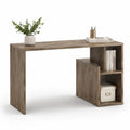 Escritorio de Madera Marrón con Estantería Lateral