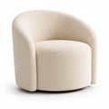 Silla giratoria de tejido Bouclé Beige