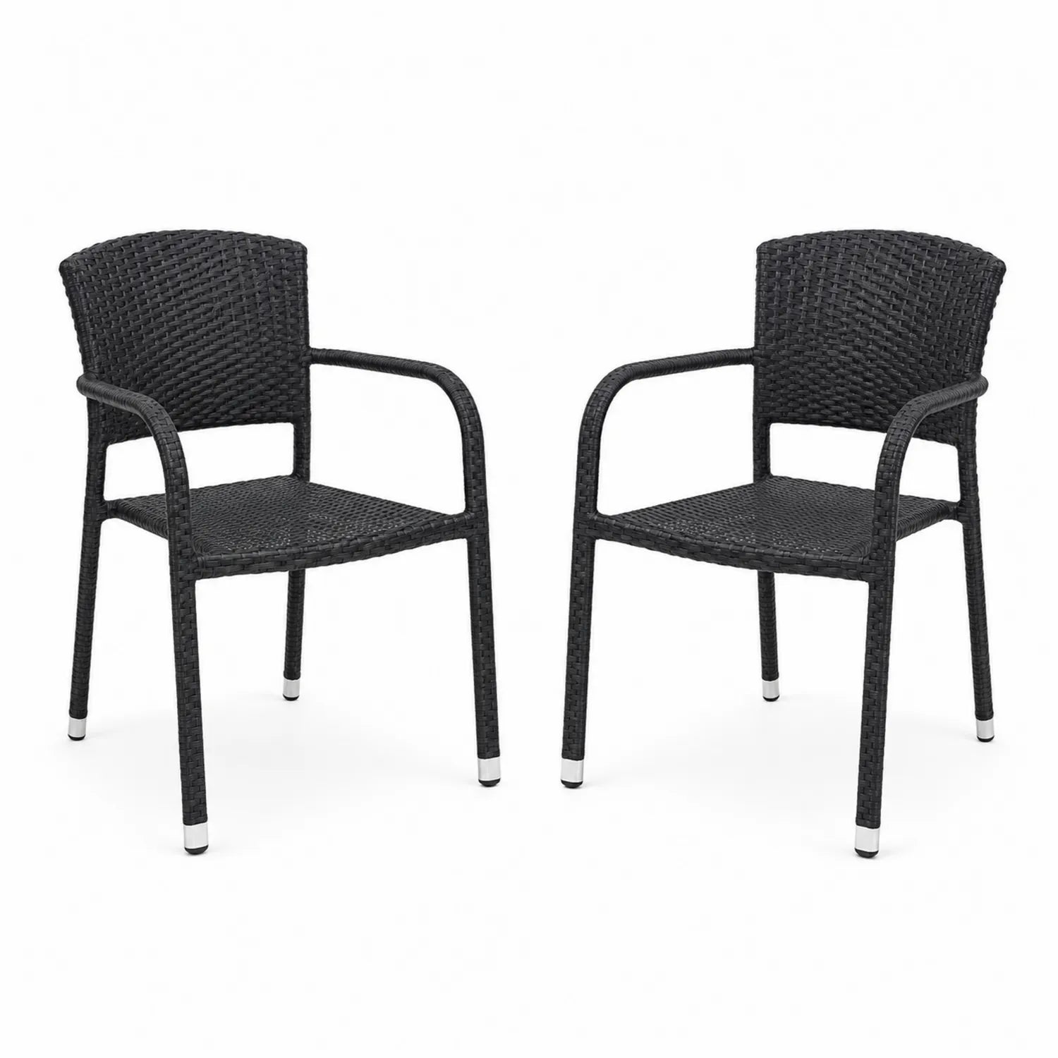 Conjunto de 2 sillas de exterior de ratán sintético