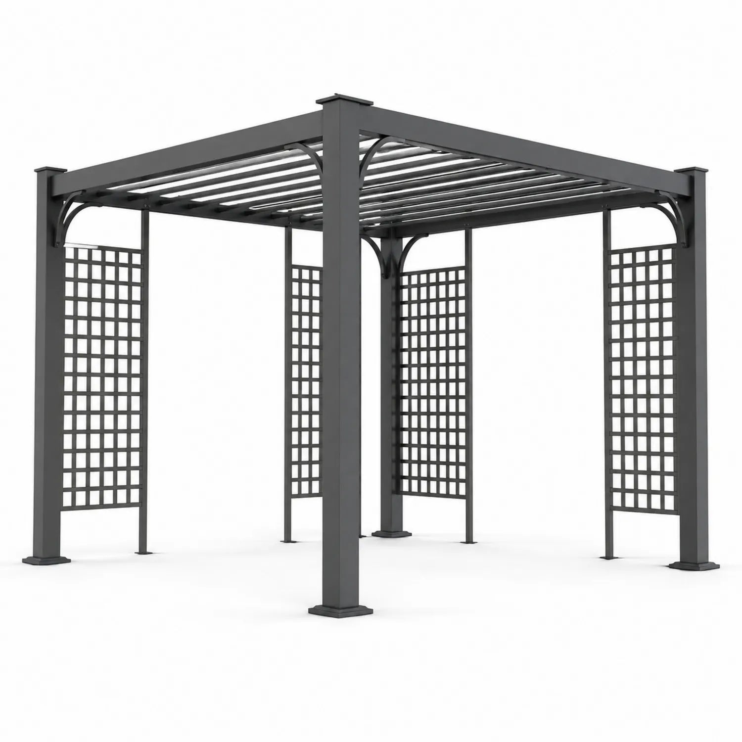 Pérgola de Metal Negra 3x3 m Exterior
