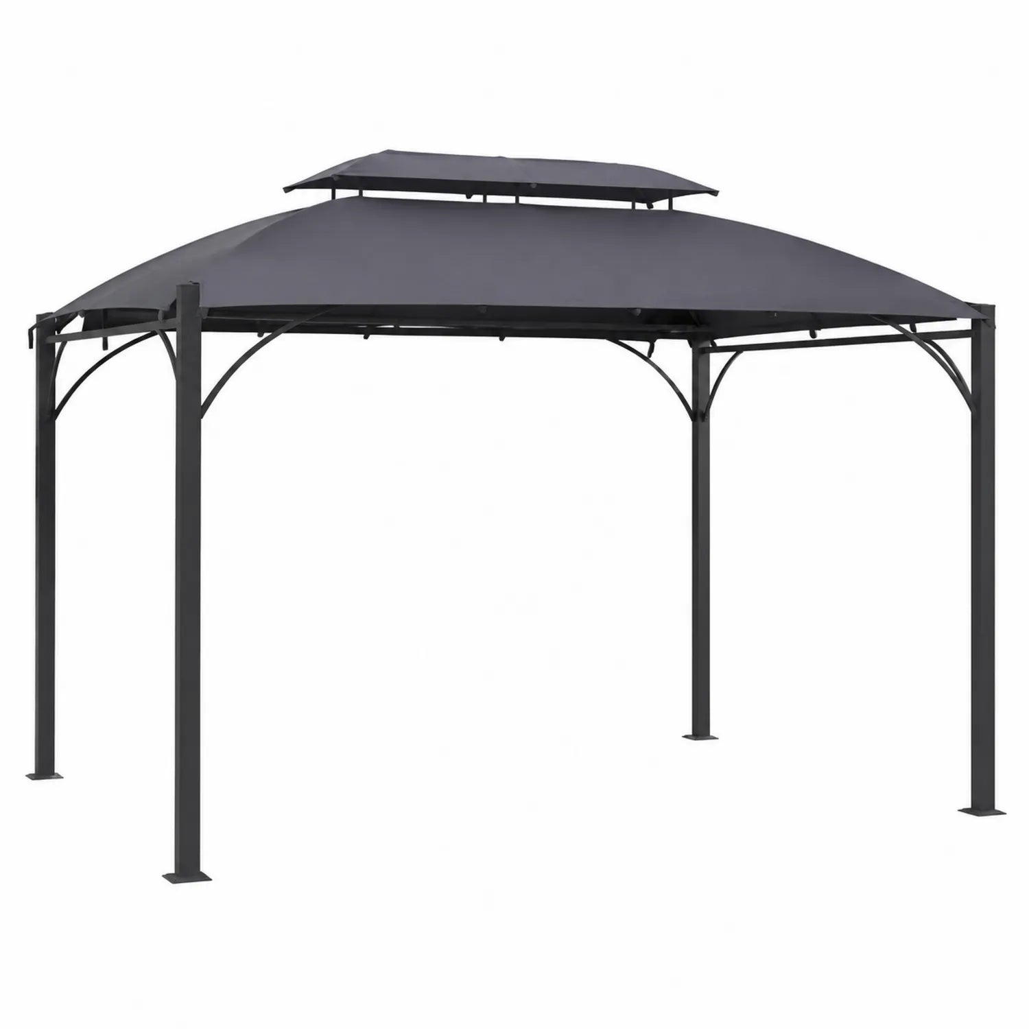 Pabellón de Jardín de Acero y Poliéster Gris Oscuro 3x3m