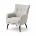 Sillón de Tela de Poliéster Gris con Patas de Madera