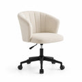 Silla giratoria de tela de poliéster Beige con ajuste de altura