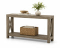 Mesa consola de madera de pino gris 130x40x75cm