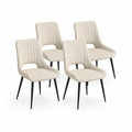 Juego de 4 sillas de comedor de tela con patas de metal