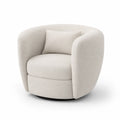 Silla giratoria de poliéster beige con cojín