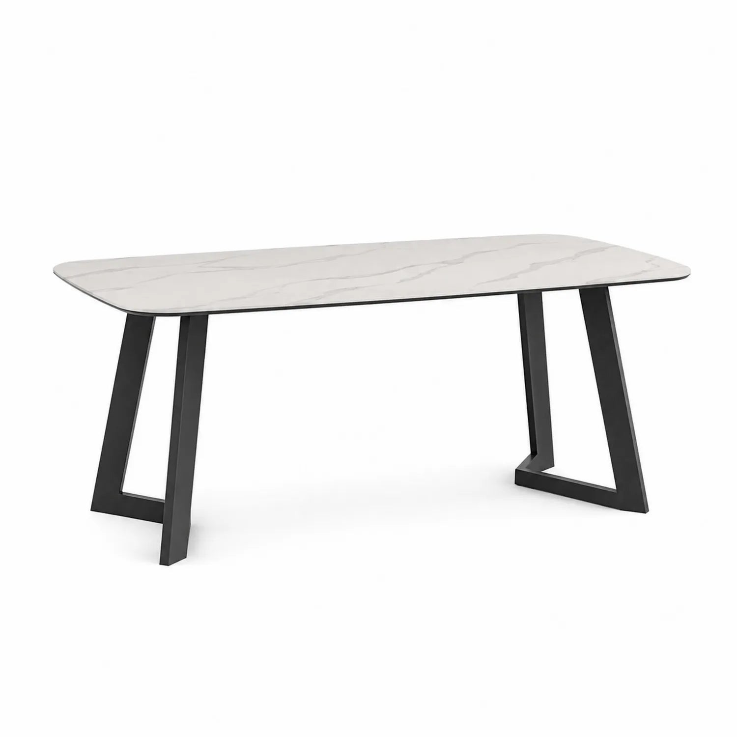 Mesa de mármol sintético y patas de metal 180x90x75 cm