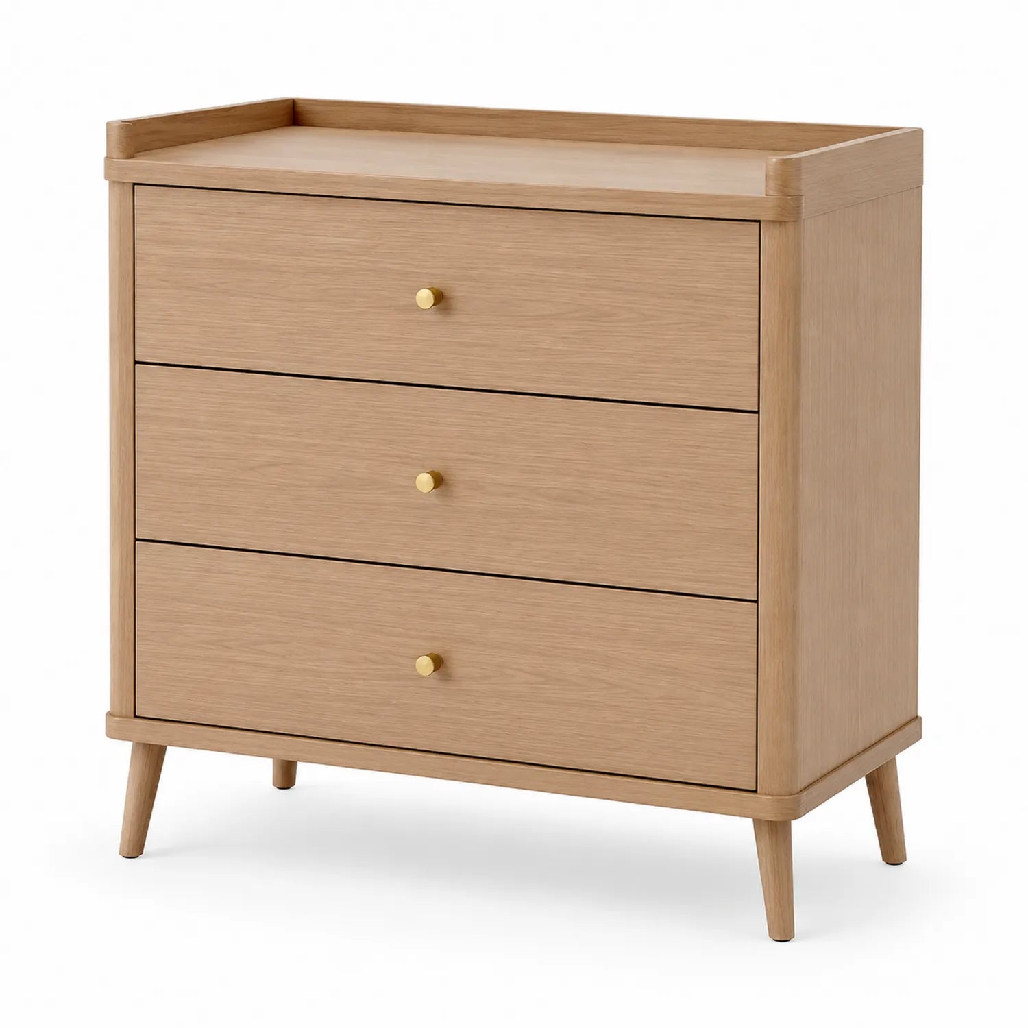 Cajonera de Madera de Roble con 3 Cajones