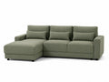 Sofá seccional izquierdo de poliéster verde oliva 290x160x85 cm