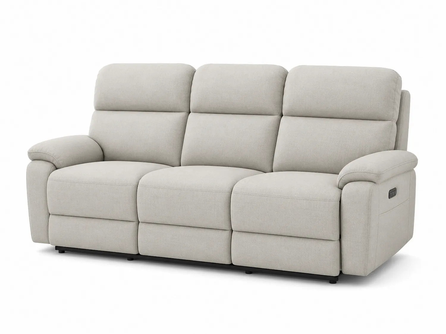 Sofá reclinable 3 plazas tela lino beige 200x90x100cm