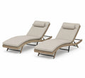 Set de 2 tumbonas de ratán sintético beige con cojines ajustables
