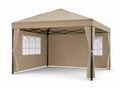 Carpa Plegable de Poliéster con Estructura de Acero Beige 300x300 cm