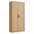 Armario de madera de roble claro con puertas batientes 200x80x50 cm