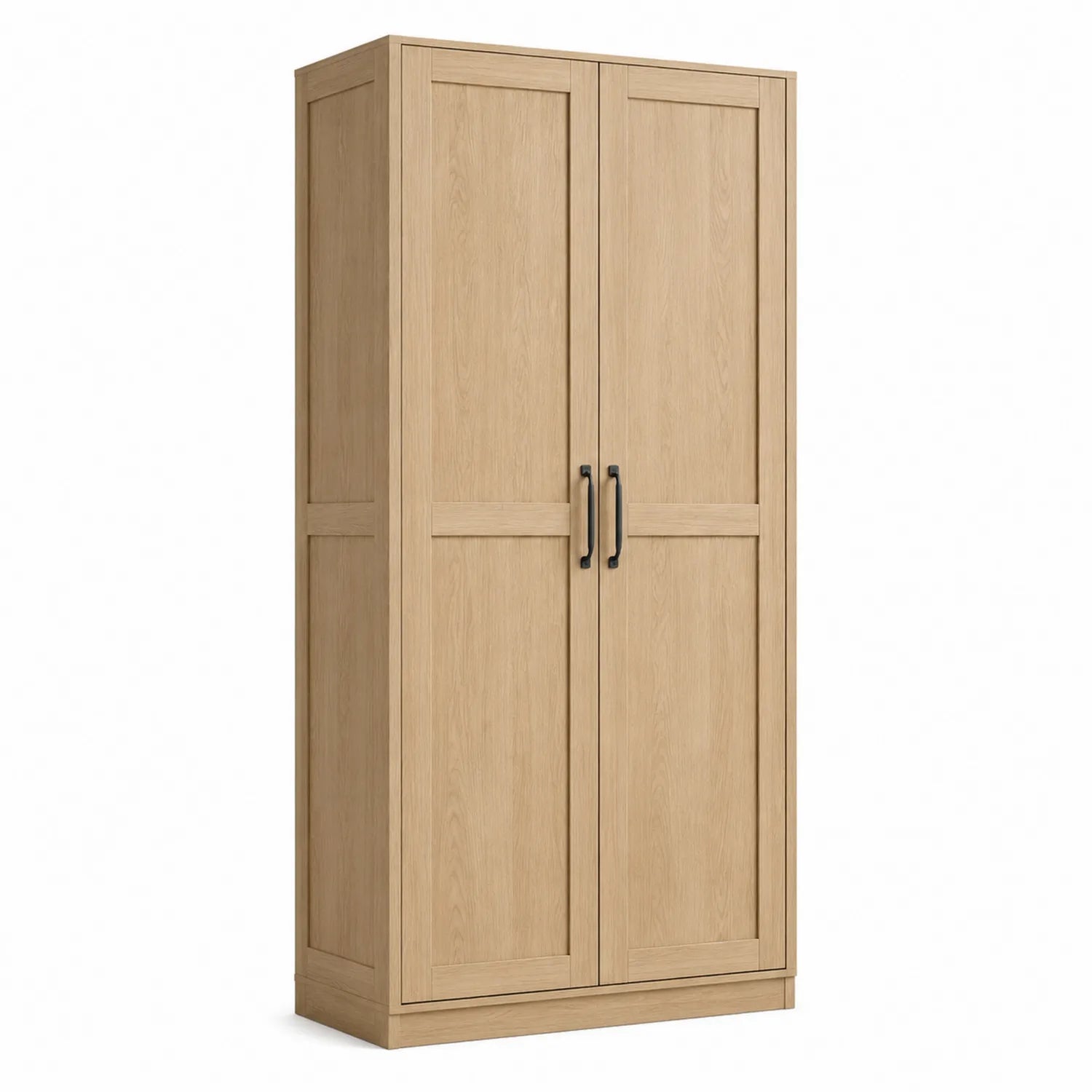 Armario de madera de roble claro con puertas batientes 200x80x50 cm