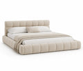 Cama King Size de Madera Tapizada en Tela 200x180 cm
