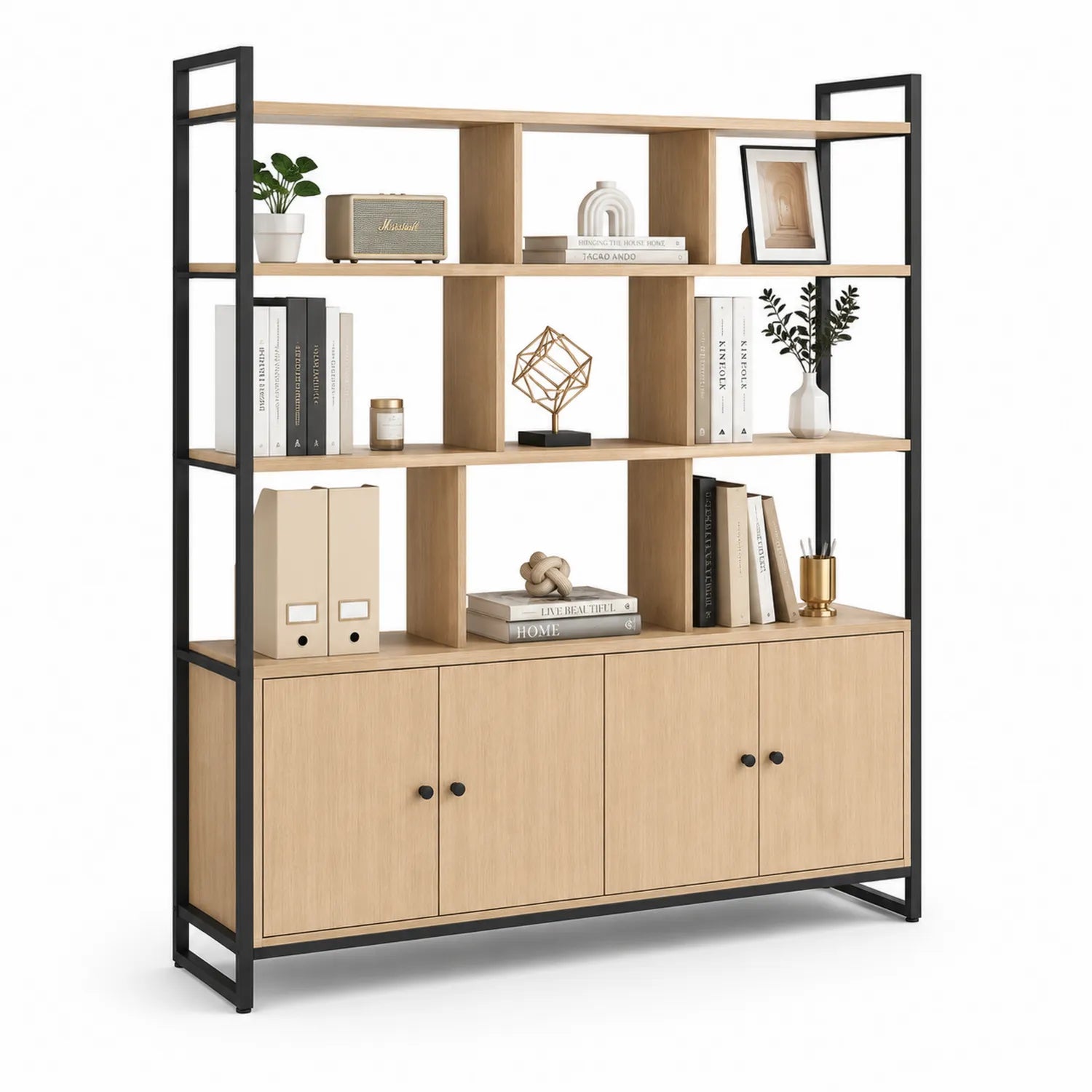 Estantería de Madera MDF y Metal de 180x120x35 cm