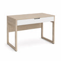 Escritorio de madera y panel de partículas con cajón blanco 120x60x75 cm