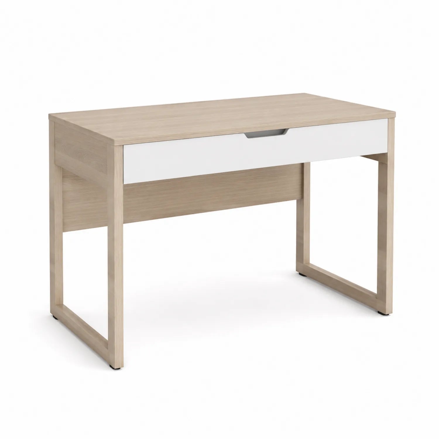 Escritorio de madera y panel de partículas con cajón blanco 120x60x75 cm