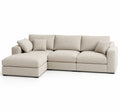 Sofá modular en L de tela y espuma beige