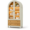 Vitrina de Madera con Vidrio Templado y Cajones 180x80x40 cm