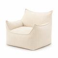 Sillón de tela de pana beige claro 90x85x70cm