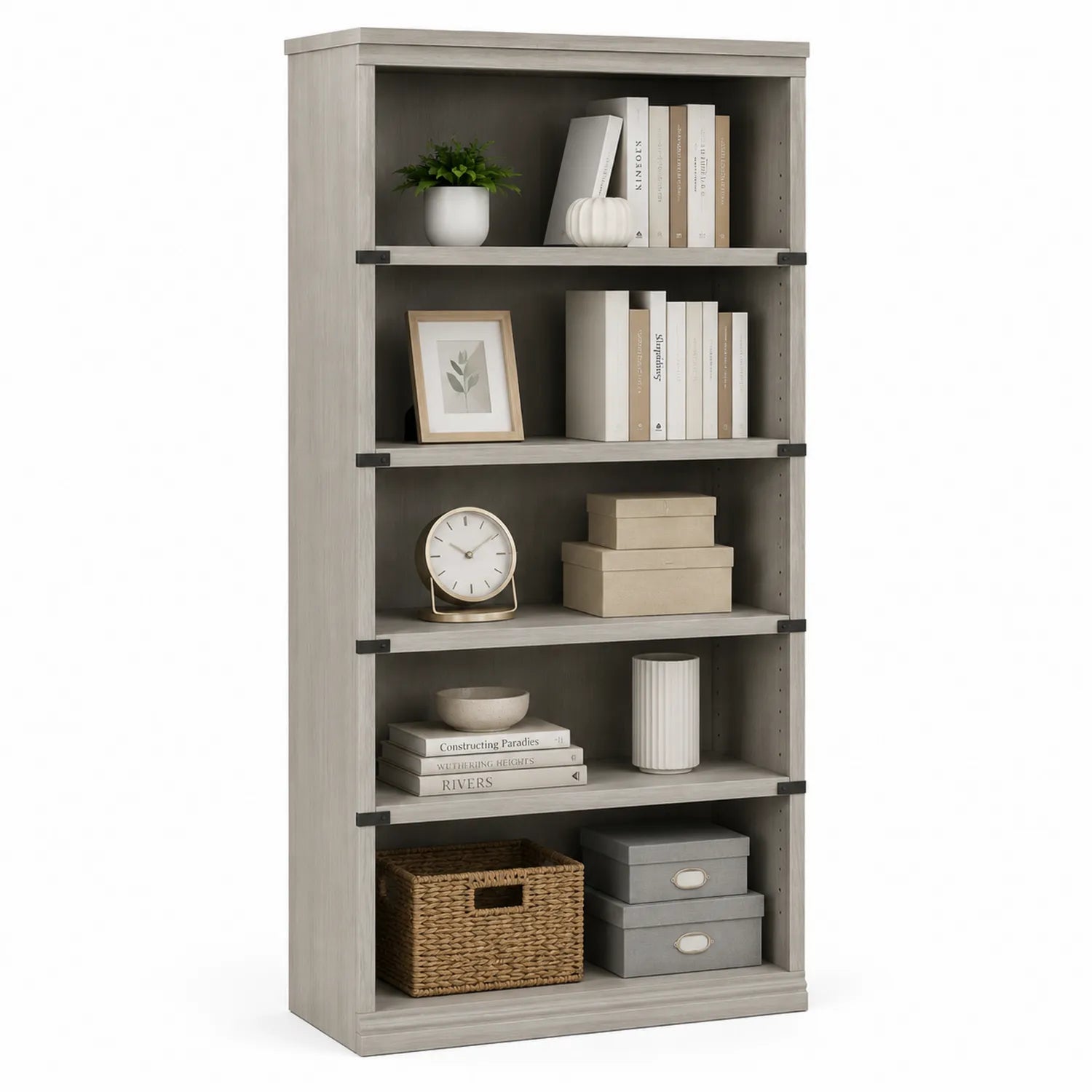 Estantería de Madera Contrachapada Gris 180x90x30 cm